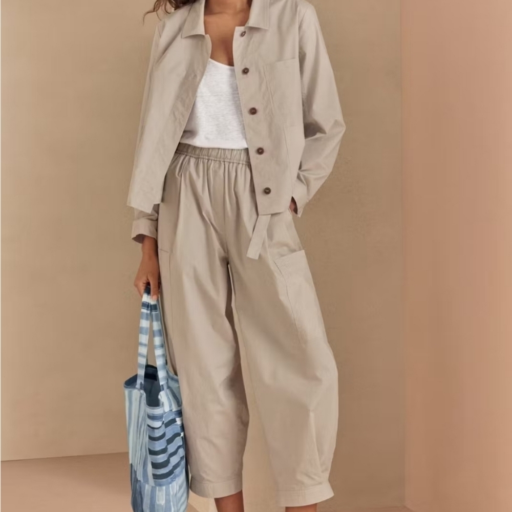 Poetry Cream Light weight Pants Cotton